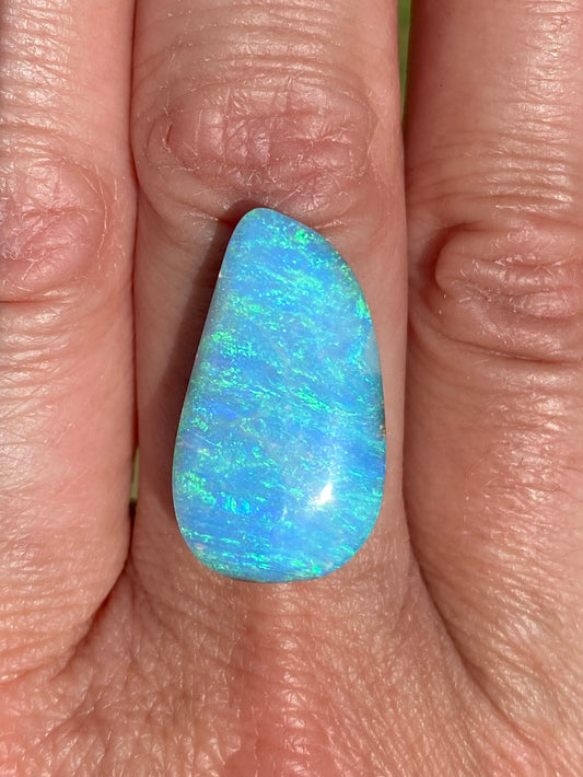 Turquoise Gem Boulder Opal Ring