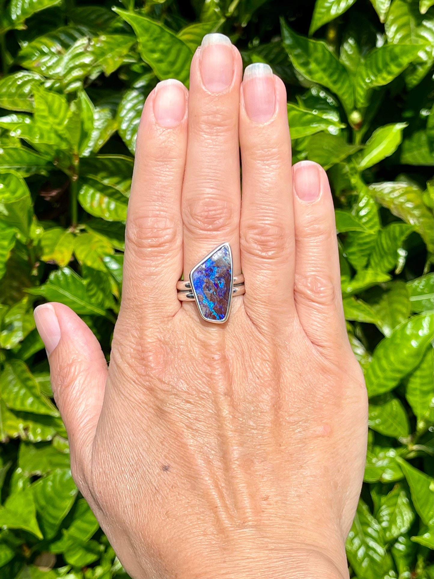 Coastline at night… Boulder opal ring