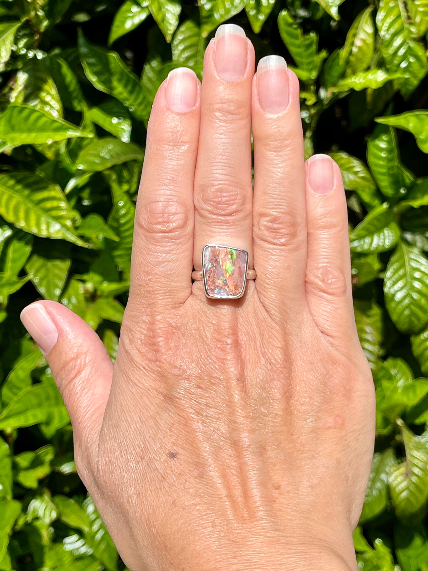 Geometric Beauty!  Pipe Opal ring