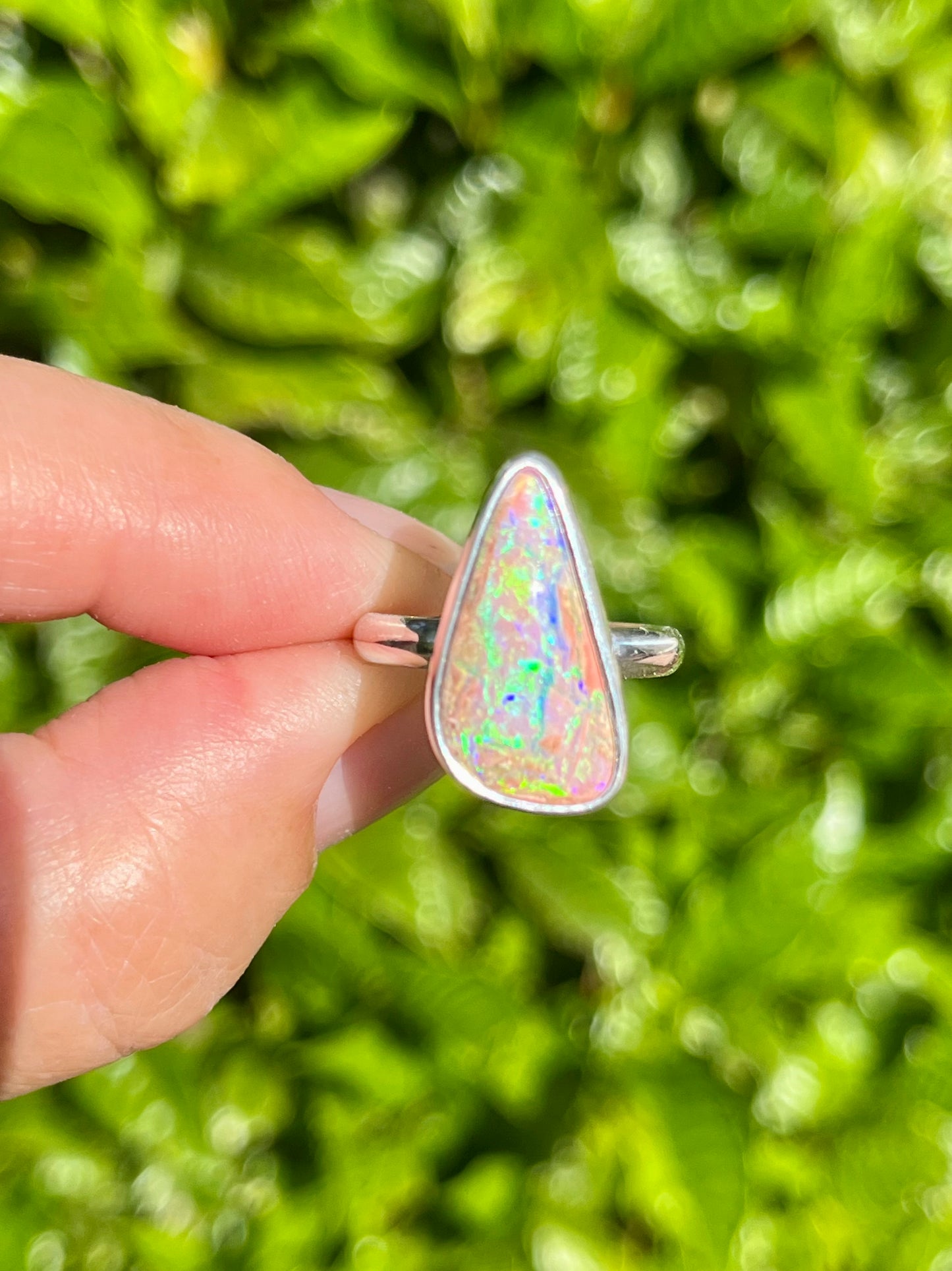 Juicy Pink Grapefruit Pipe Opal Ring