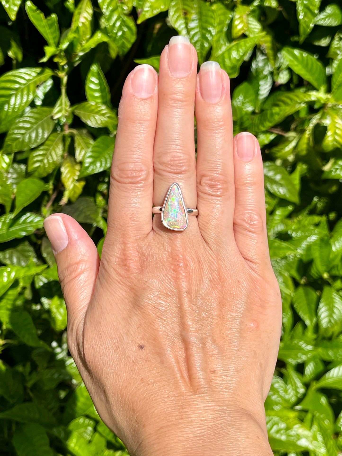 Juicy Pink Grapefruit Pipe Opal Ring